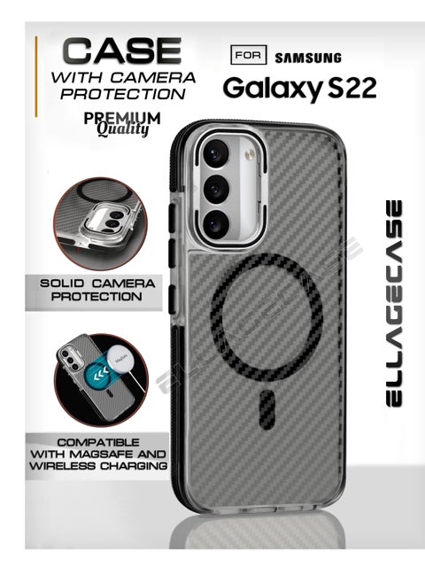 Case with stand for Samsung Galaxy S22, Solid Camera Protection, Shockproof, Compatible with Magsafe and Wireless Charging