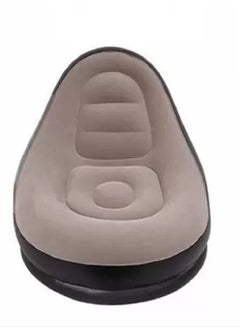 FULL JOY Inflatable Air Chair with Footstool Vinyl 1 Seater Inflatable Sofa , Brown  - Image 3