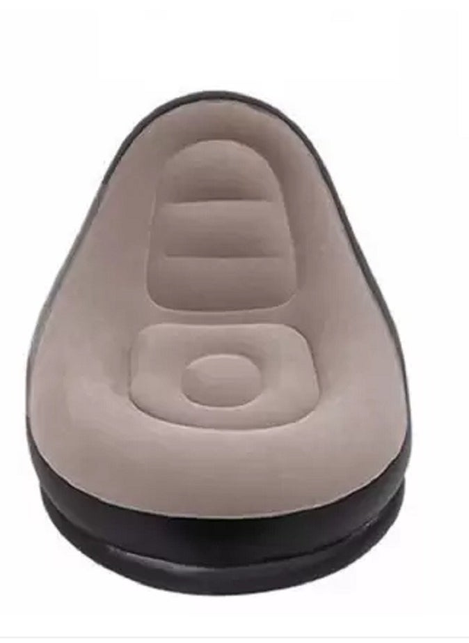 FULL JOY - Inflatable Air Chair with Footstool Vinyl 1 Seater Inflatable Sofa , Brown - Image 1