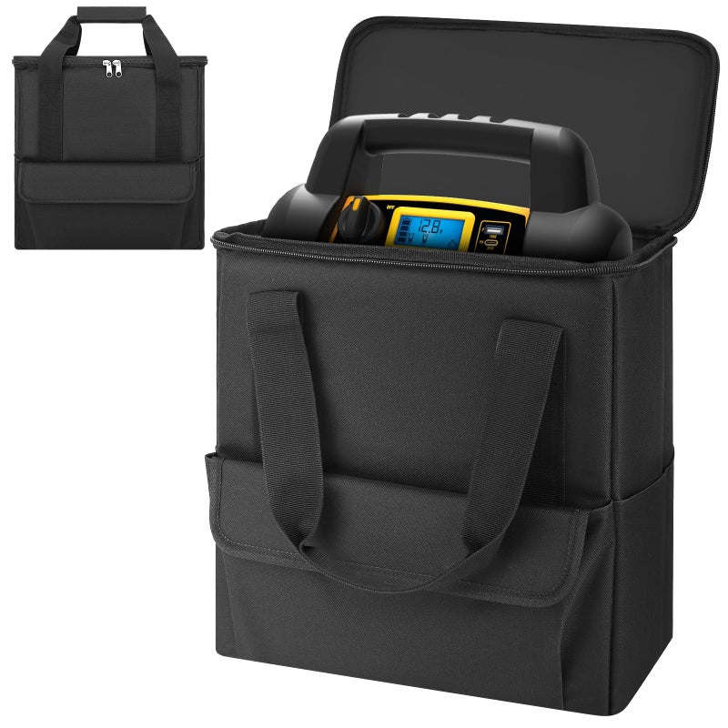 Incycall Car Jumper Starter Storage Bag Compatible with DEWALT DXAEJ14 Power Inverter Carrying Case Holder Container Foldable Organizer with Pockets for Jump Starter Air PumpBox Only - Image 2