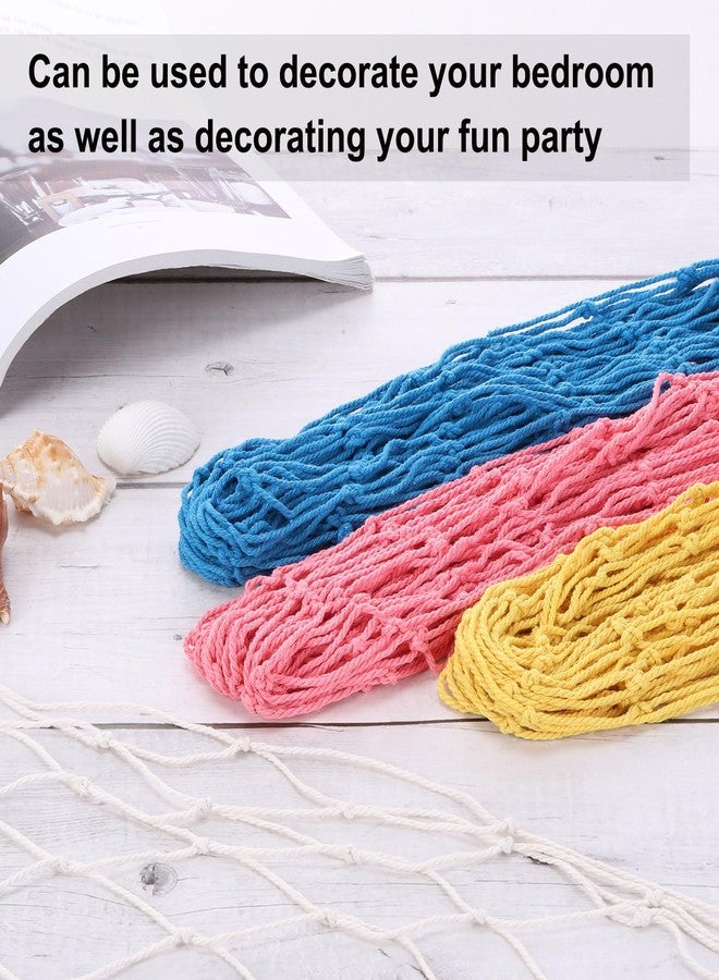 ميكسينيتي شبكة صيد مزخرفة من ميكانيكسي، عبوة من قطعتين، برتقالية اللون، مقاس 80×40 بوصة، شبكة قطنية لتعليق الصور على الحائط، مثالية لتزيين الشاطئ، أو حفلات هاواي، أو حفلات تحت الماء. - Image 3