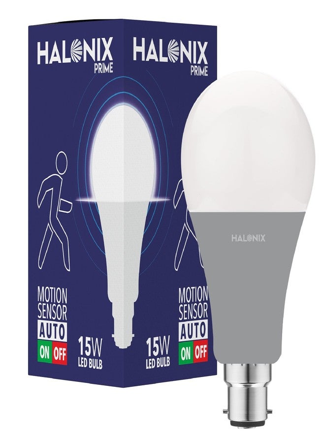 Halonix 15W Motion Sensor Led bulb | Color-6500K White | Auto on- Auto Off light | Motion sensor light | Pack of 1 | Base-B22 - Image 1