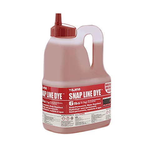 Tajima Tajima Marking Tools  Dark Red 6lb Semi Permanent SnapLine Dye with Durable Bottle  EasyFill Nozzle  PLC3DR2700 