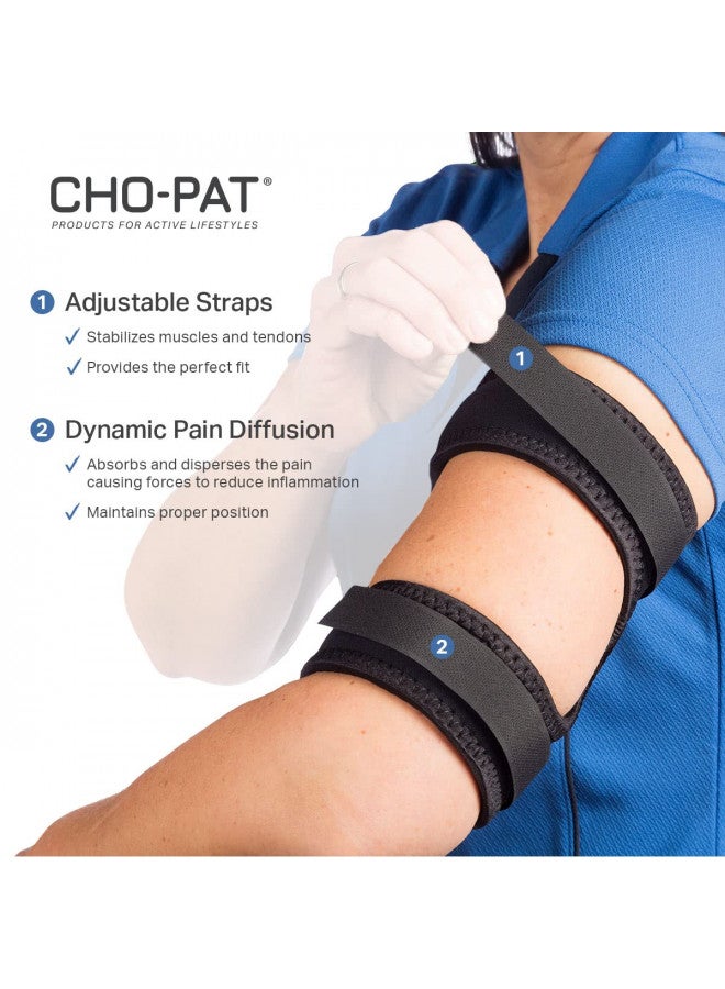 Cho-Pat شوك-بات كف بيسيب/ترايسيب، دعامة ضغط لالتهاب وتر البايسيب/الترايسيب، إجهاد رفع الأثقال، والتهاب، صغير، صنع في الولايات المتحدة الأمريكية - Image 3