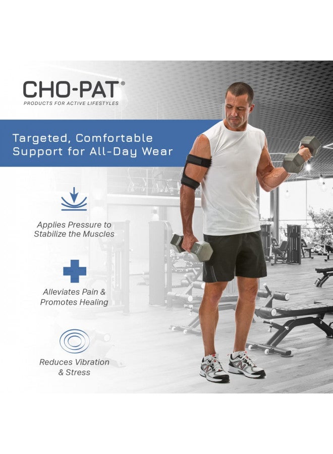 Cho-Pat شوك-بات كف بيسيب/ترايسيب، دعامة ضغط لالتهاب وتر البايسيب/الترايسيب، إجهاد رفع الأثقال، والتهاب، صغير، صنع في الولايات المتحدة الأمريكية - Image 4