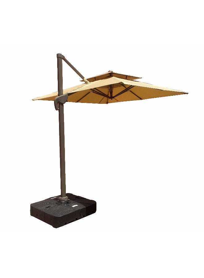 Oasis Casual Aluminium Frame Umbrella With Water Base 2.5 M x 2.5 M Khaaki Color - Image 2