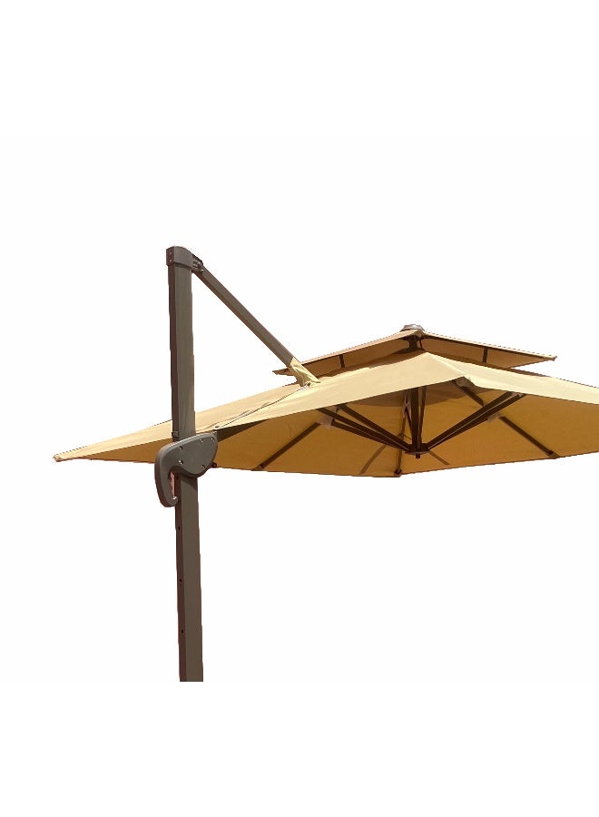 Oasis Casual Aluminium Frame Umbrella With Water Base 2.5 M x 2.5 M Khaaki Color - Image 3