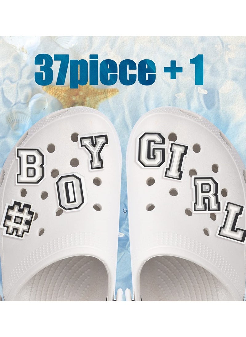 null - 37 Pack Shoe Charms for Crocs, A-Z Letters & 0-9 Numbers, Perfect Decoration for Clog Sandals, Wristbands & Bracelets - Image 1