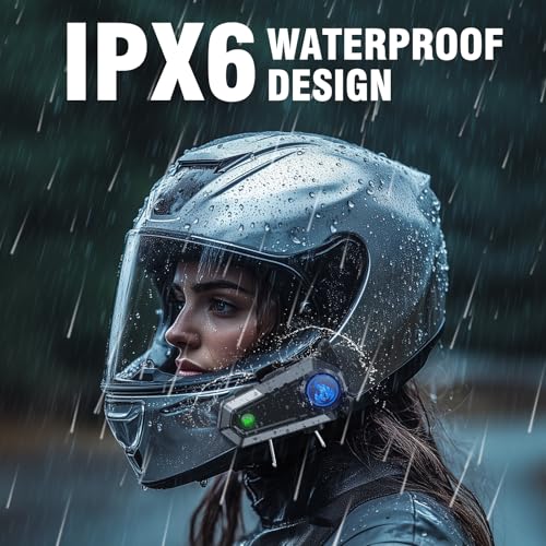 EDYELL Motorcycle Bluetooth Headset for Helmet|Connecting 2 Riders|Upto 600mtr Range|Wireless 50MM Bluetooth Helmet Speakers|IPX6 Waterproof|Compatible with All Helmets (C9) - Image 5