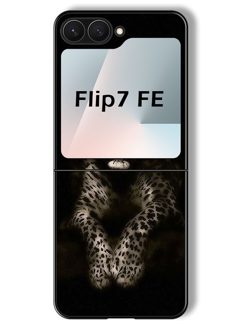 Theodor Case Compatible with Samsung Galaxy Z Flip 7 FE 6.7 Inch Protection Shockproof Bumper Cover Leopard - Image 1