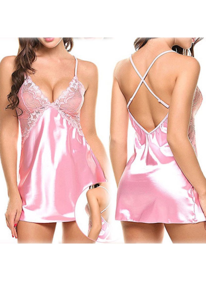 European And American New Lingerie Women's Imitation Silk Nightgown Suit, Cute Women's Home Clothes