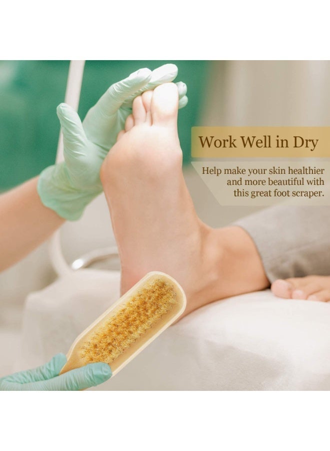 مزدوجة من جانب الحجر الطبيعي بدة القدم فرشاة ، مقبض خشبي ، تدليك الجلد الميت - Image 4