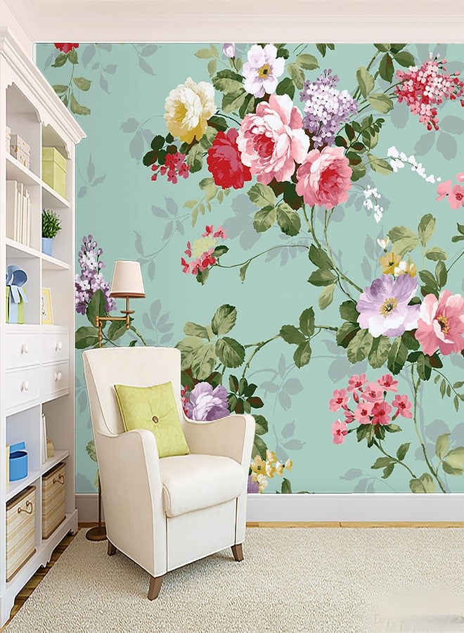 WALL DECOR Floral Decor Wallpaper Multicolor Wall Sticker for Home D�cor, Living Room, Bedroom, Hall, Kids Room, Play Room(Self Adhesive Vinyl, Waterproof Model DW087) (16 X 90 INCH) - Image 4