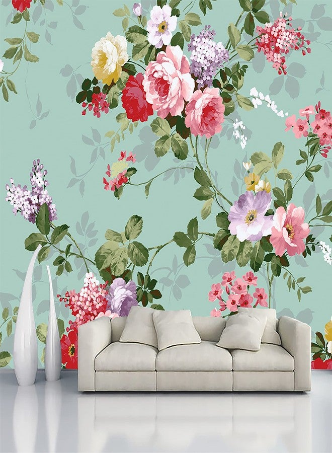 WALL DECOR Floral Decor Wallpaper Multicolor Wall Sticker for Home D�cor, Living Room, Bedroom, Hall, Kids Room, Play Room(Self Adhesive Vinyl, Waterproof Model DW087) (16 X 90 INCH) - Image 1