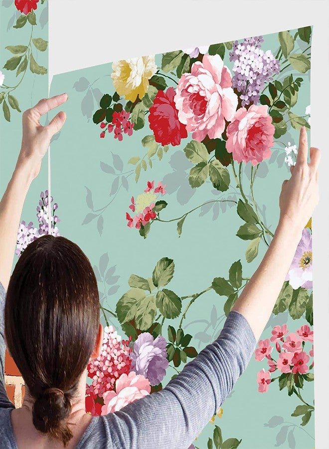 WALL DECOR Floral Decor Wallpaper Multicolor Wall Sticker for Home D�cor, Living Room, Bedroom, Hall, Kids Room, Play Room(Self Adhesive Vinyl, Waterproof Model DW087) (16 X 90 INCH) - Image 3
