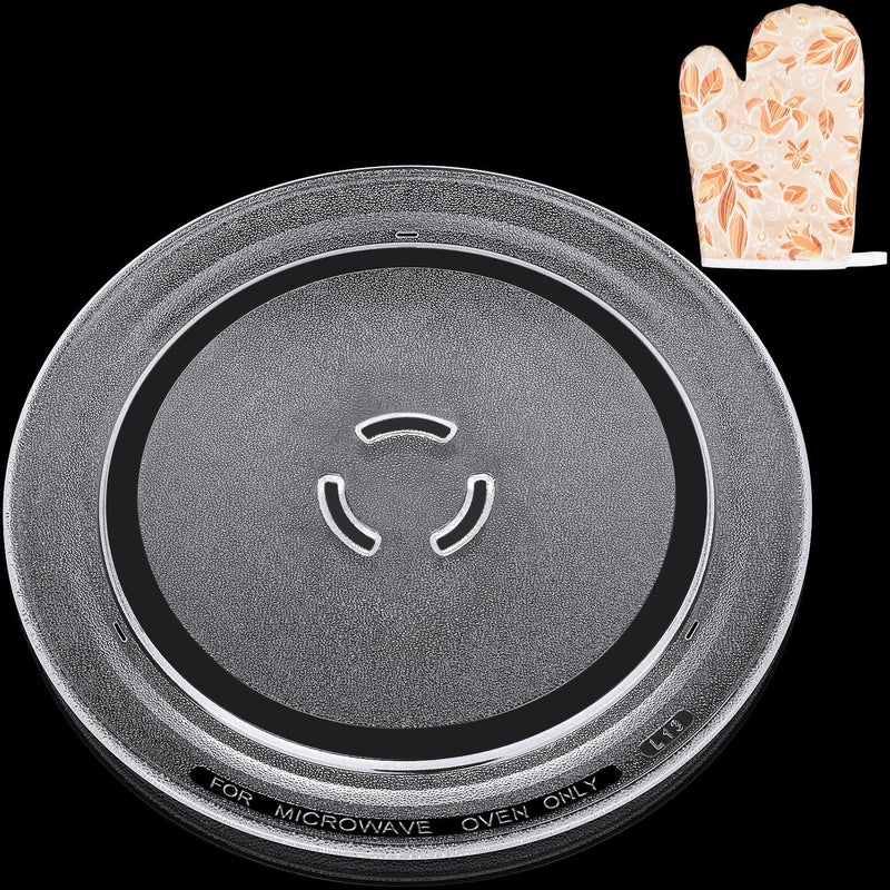 Jolaxy 12" Turntable Plate Replacement for Whirlpool Kenmore Maytag Amana Estate Microwaves, 4393799 Glass Cooking Tray with Three Partial Circles Center - Image 1
