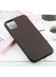 Case Cover For iPhone 12 Pro Max Bead Texture Genuine Leather Protective Case Coffee