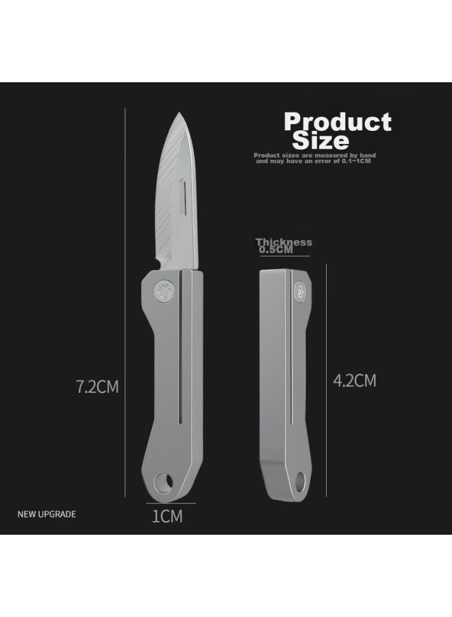 Laben Titanium Alloy Car Keychain For Men With Small Folding Knife, Self-defense Portable Key Pendant - Image 3