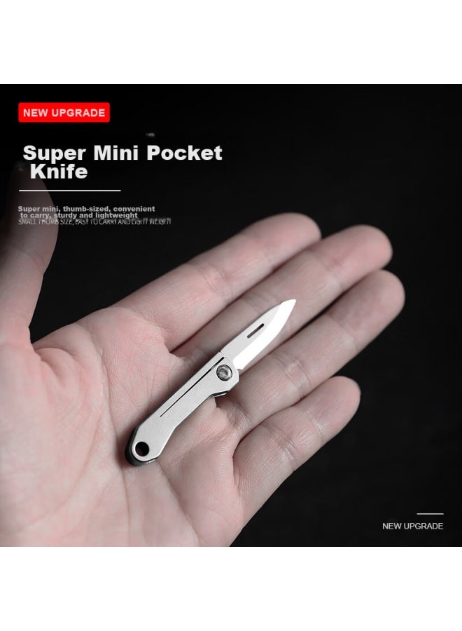Laben Titanium Alloy Car Keychain For Men With Small Folding Knife, Self-defense Portable Key Pendant - Image 4