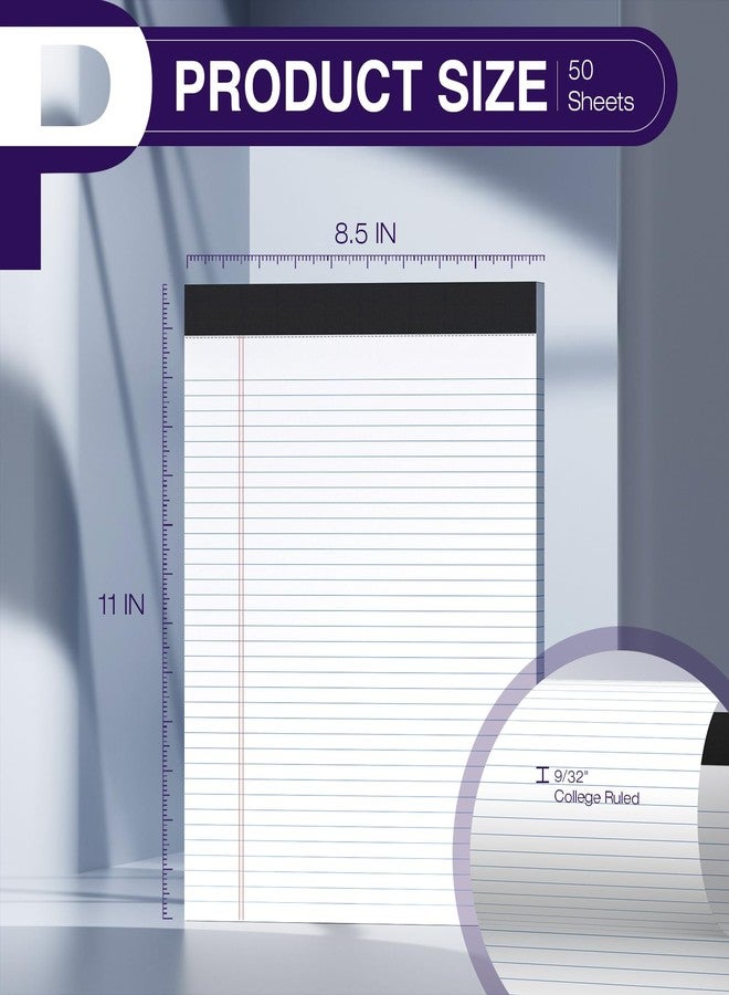 Nichela 12 Pack Legal Pads 8.5 x 11 College Ruled Note Pads 8.5 x 11 Notepads 8.5 x 11 Micro Perforated Writing Pads 8.5 x 11 Pads of Paper Lined White Paper, 50 Sheets per Notepad for Home, Office, School - Image 2