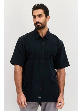 QUIKSILVER Men Regular Fit Embroidered Short Sleeve Casual Shirt, Black  - Image 1