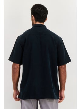 QUIKSILVER Men Regular Fit Embroidered Short Sleeve Casual Shirt, Black  - Image 2