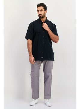 QUIKSILVER Men Regular Fit Embroidered Short Sleeve Casual Shirt, Black  - Image 3