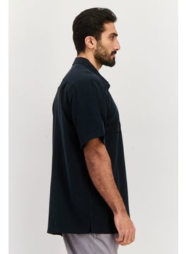 QUIKSILVER Men Regular Fit Embroidered Short Sleeve Casual Shirt, Black  - Image 4