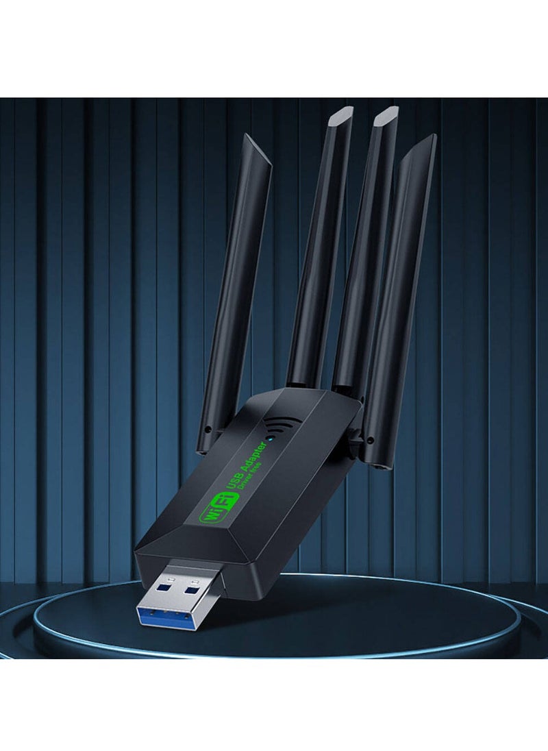 GO-DES Dual Band 1200m 300Mbps 4 Antenna Wireless Internet Provider USB WiFi Adapter(GD-BT318)  - Image 4