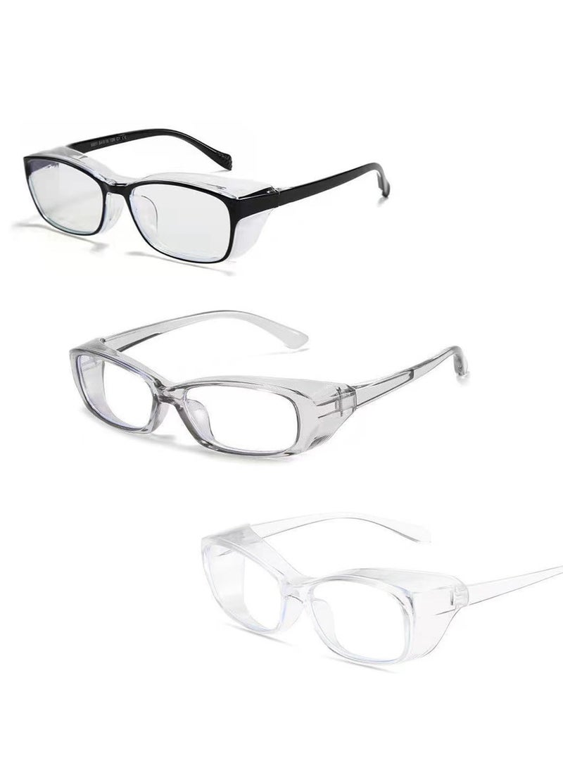 SYOSI 3 Pcs Safety Glasses with Side Shields Safety Goggles Protective Glasses Safety Glasses Over Glasses Multifunctional Eye Protection Goggles, Anti-Fog, Anti Splash, Dust Proof, UV Protection - Image 1