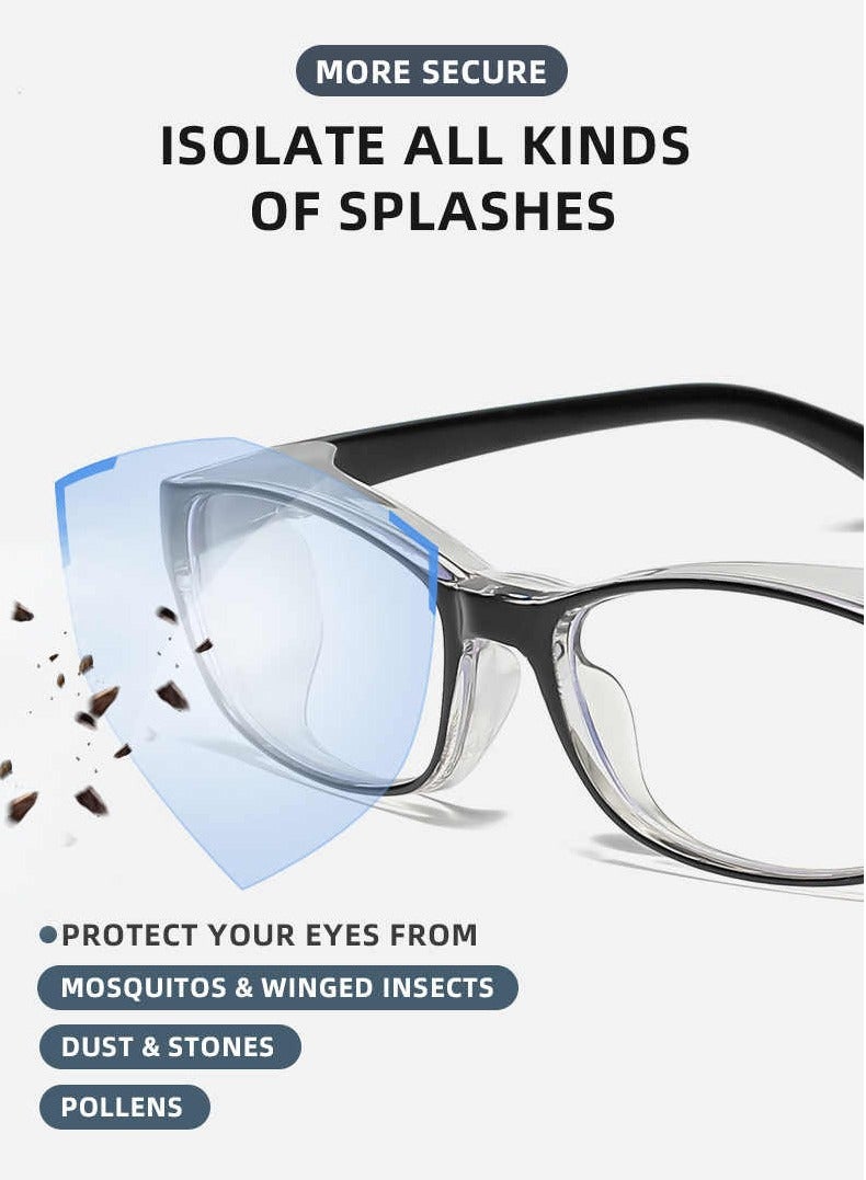 SYOSI 3 Pcs Safety Glasses with Side Shields Safety Goggles Protective Glasses Safety Glasses Over Glasses Multifunctional Eye Protection Goggles, Anti-Fog, Anti Splash, Dust Proof, UV Protection - Image 2