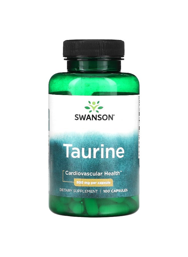 Swanson, Taurine, 500 mg, 100 Capsules - Image 1