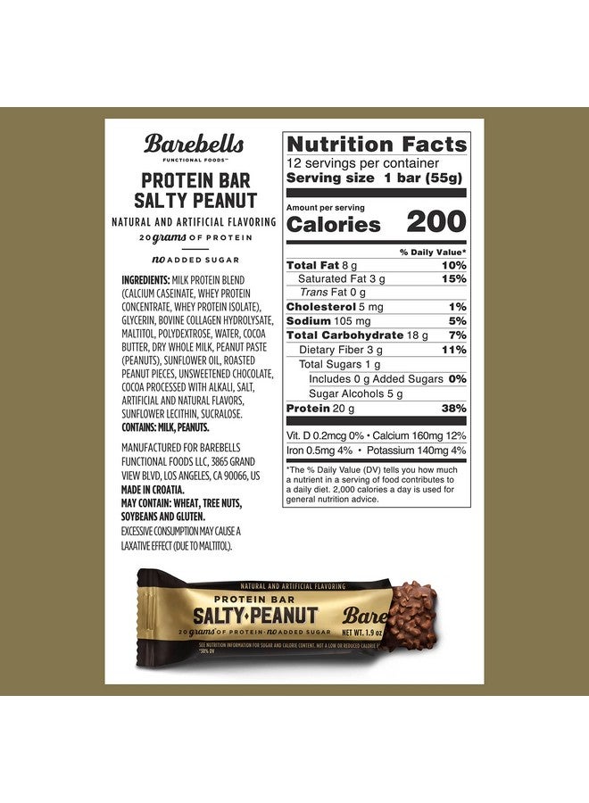Barebells Salty Peanut Protein Bars, 12 Count,Pack of 2-20g Protein, 1g Sugar Snack Bars… - Image 5