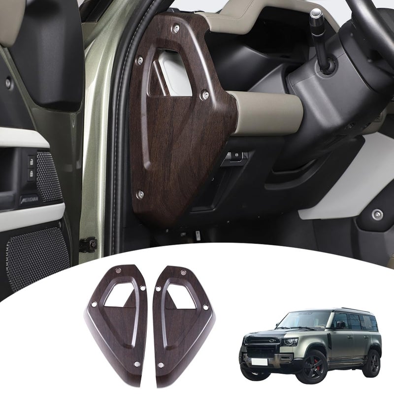 Car Central Control Both Sides Decorative Strips Sticker for Land Rover Defender 20202025 90 110 130 Interior Accessories Oak Wood Grain
