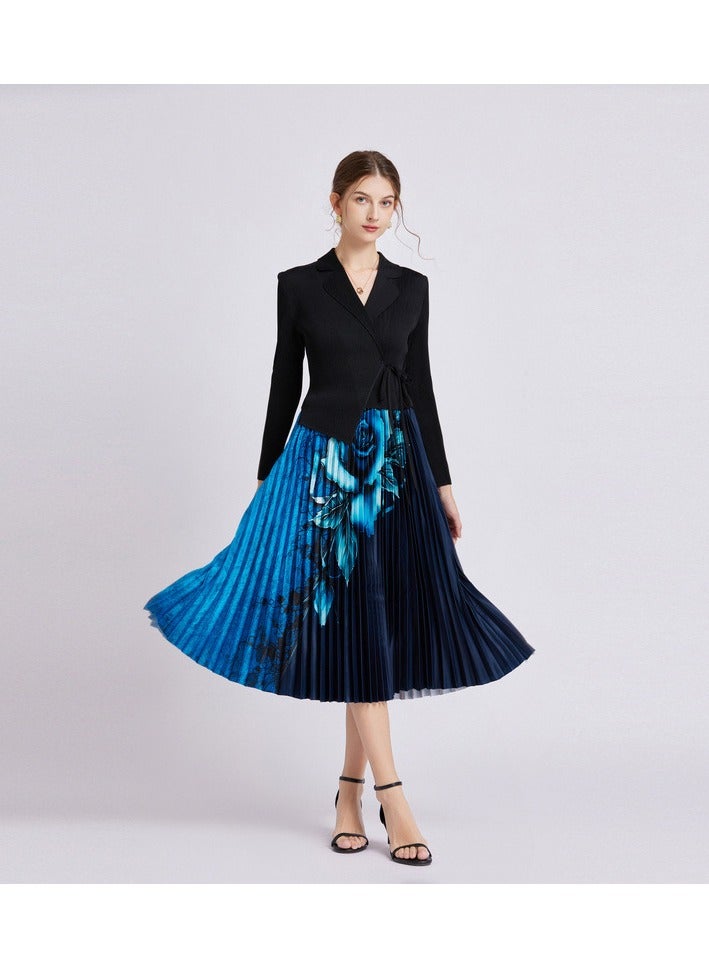 Shougu New Belt Collection Pleated Suit Collar Dress  - Image 3