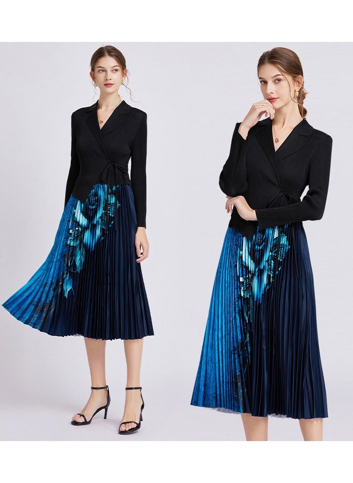 Shougu New Belt Collection Pleated Suit Collar Dress  - Image 4