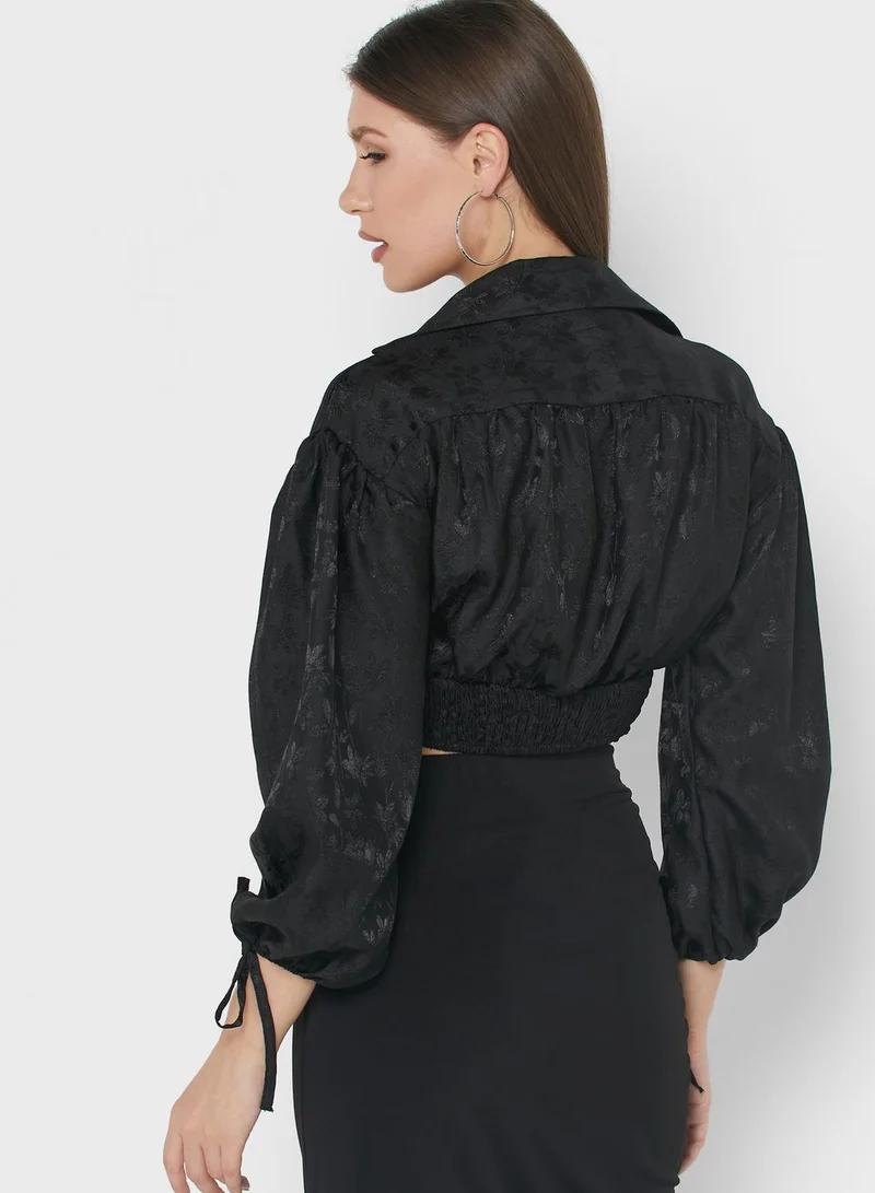 River Island Petite Twisted Front Crop Top