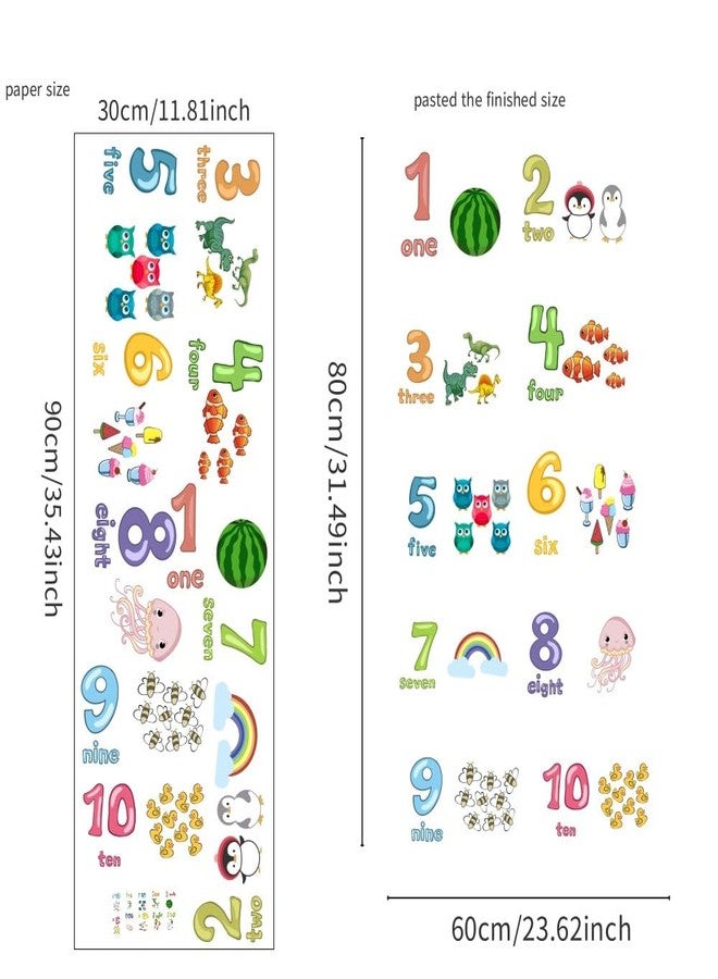 MAAGHI Number Hopscotch Game Floor Decor Stickers, Creative Cartoon Decoration Wallpaper Sticker, DIY Digital Grid Game Wall Decor for Baby Kids Room Bedroom (Multicolor) - Image 2