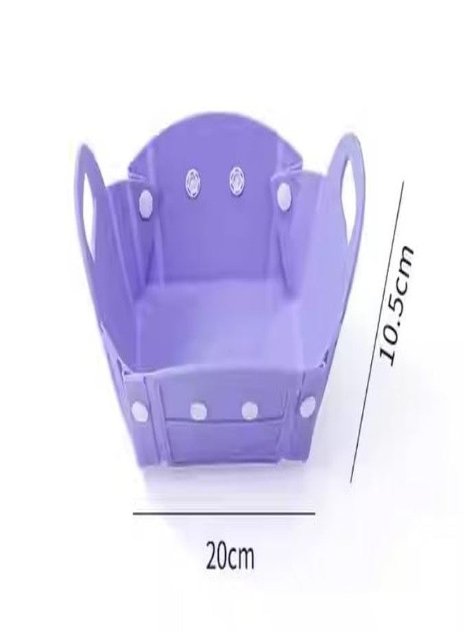 Mokshith Fruit Basket for Kitchen and travel basket can be folded and can be used as a cutting board,multi functional folding basket. (Purple) - Image 4