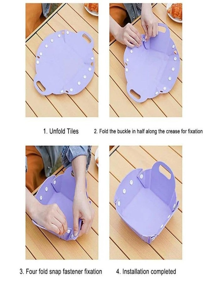 Mokshith Fruit Basket for Kitchen and travel basket can be folded and can be used as a cutting board,multi functional folding basket. (Purple) - Image 5
