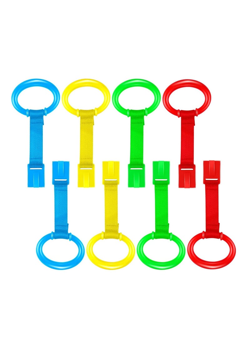 Excefore Baby Crib Pull Ring Baby Walking Exercises Assistant Rings Bed Stand Up Ring Hanging Ring Crib Pull Rings for Playpen Play Gym Cot Ring for Baby Toddler 8 Pieces  - Image 1