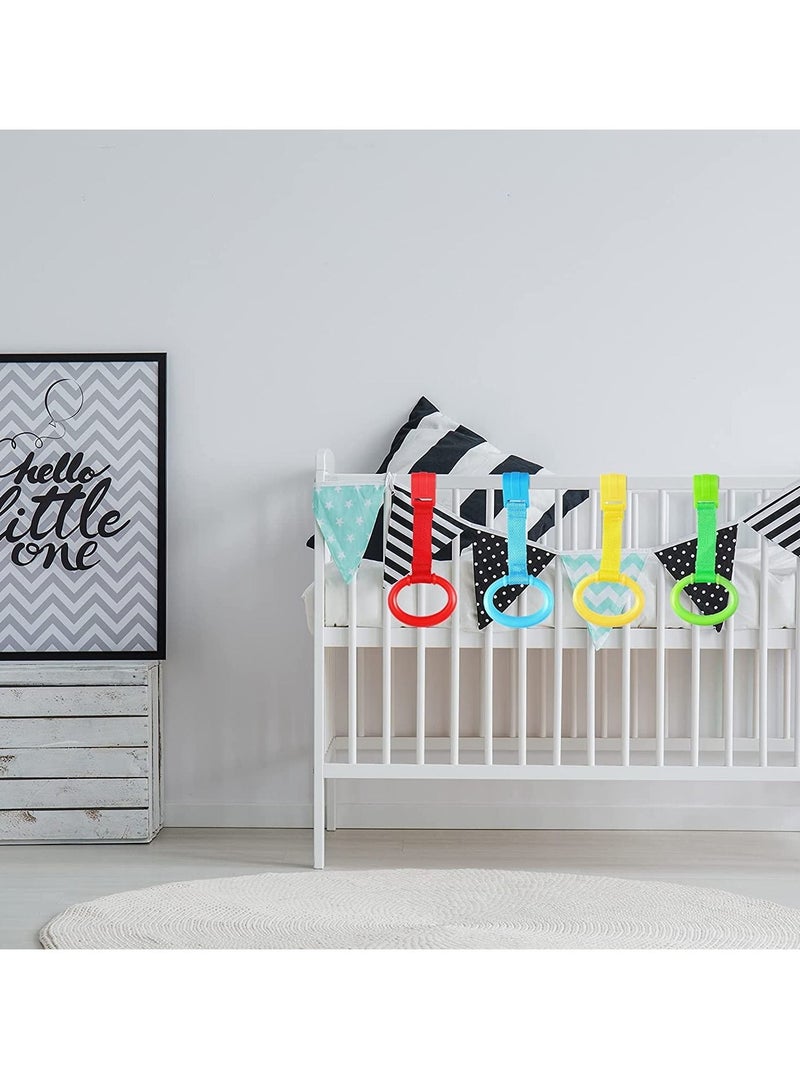 Excefore Baby Crib Pull Ring Baby Walking Exercises Assistant Rings Bed Stand Up Ring Hanging Ring Crib Pull Rings for Playpen Play Gym Cot Ring for Baby Toddler 8 Pieces  - Image 5