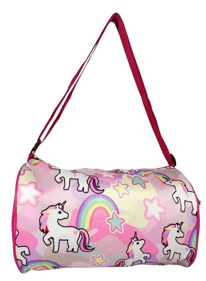 HOMEMATES 1 Pcs Stylish Unicorn Polyester Duffel Bag Use for Gym, Sports, Summing for Girls and Women (Pink) - Image 1
