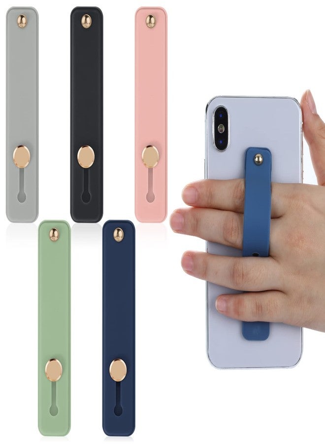 COBEE حزام هاتف كوبى، 5 قطع حزام grip عالمي للهاتف - حزام إصبع سيليكون مع قاعدة لمعظم الهواتف الذكية (أسود، أزرق، وردي، أخضر، رمادي) - Image 1