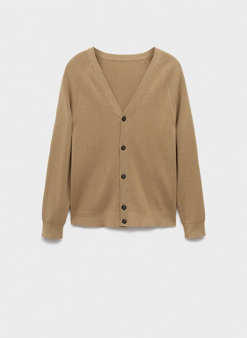 Mango Man  Ribbed knitted cardigan with buttons for Men | Best Price UAE