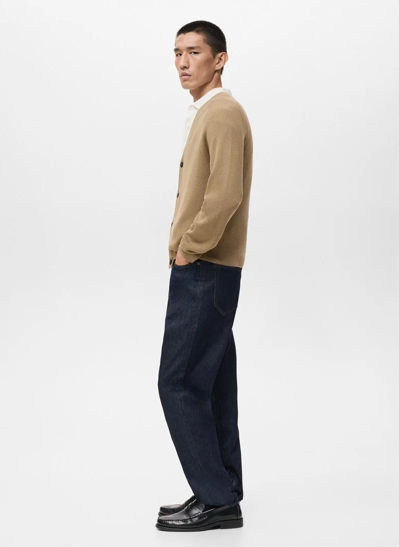 Mango Man  Ribbed knitted cardigan with buttons for Men | Best Price UAE