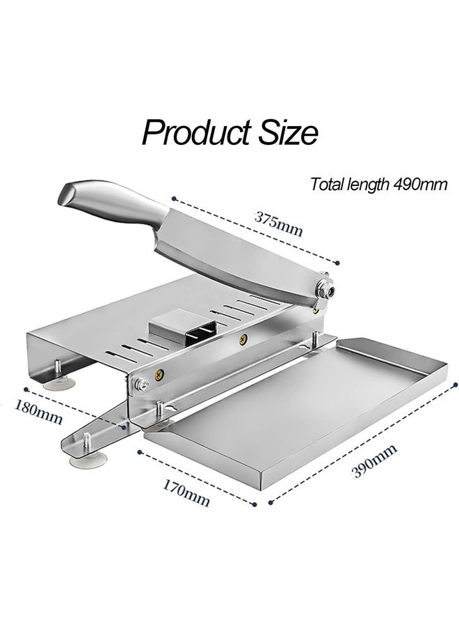 Manual Meat Cutting Machine Manual Household Stainless Steel Bone Cutting Machine Chicken Lamb Ribs Herbs and Pastries Cutter（Length 39cm） - Image 4