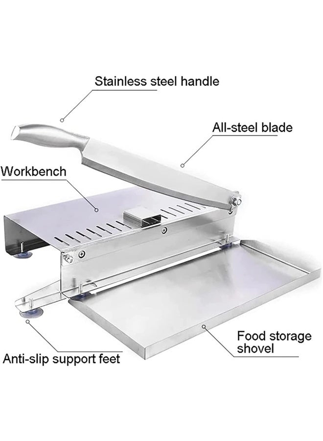 Manual Meat Cutting Machine Manual Household Stainless Steel Bone Cutting Machine Chicken Lamb Ribs Herbs and Pastries Cutter（Length 39cm） - Image 3