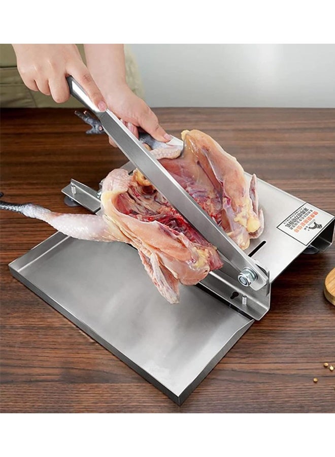 Manual Meat Cutting Machine Manual Household Stainless Steel Bone Cutting Machine Chicken Lamb Ribs Herbs and Pastries Cutter（Length 39cm） - Image 2