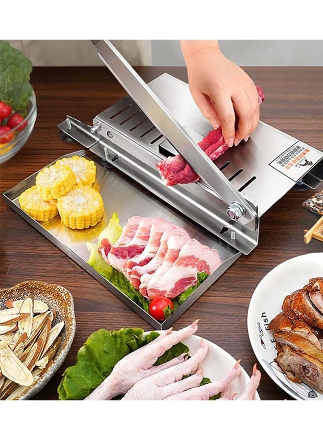 Manual Meat Cutting Machine Manual Household Stainless Steel Bone Cutting Machine Chicken Lamb Ribs Herbs and Pastries Cutter（Length 39cm） - Image 1